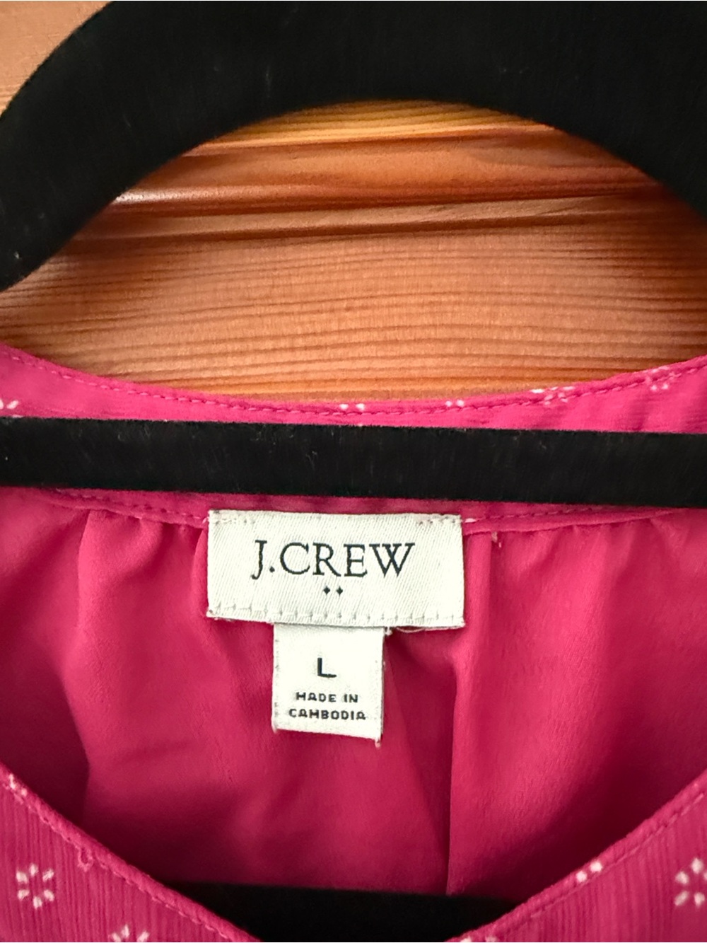 J. Crew Bright Pink Dot-Print Button Front Blouse - Picture 5 of 5